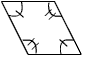 parallelogram with opposite angles marked congruent