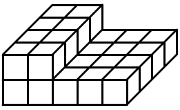 5x4 grid of blocks on bottom, 2x4 grid of blocks of top.