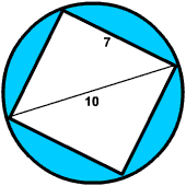 circle with diameter 10.  Inside is a 7x7 square