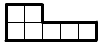 two rows:  botom has 5 squares, top has two squares.