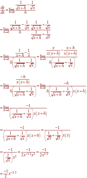 The Derivative of x-1/2